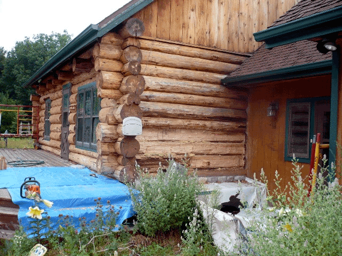 Sandblasting Log Home Green Bay, WI Edmunds and Company