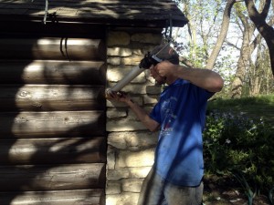 caulking log joints