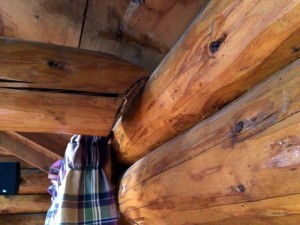 Log collar tie pulled away
