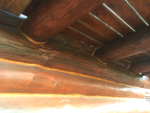 dark logs under deck