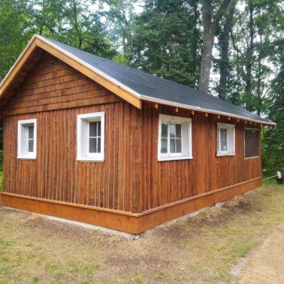 vertical log cabin