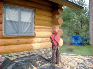 Blasting logs in progress