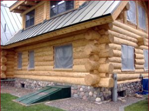 Fully blasted log home