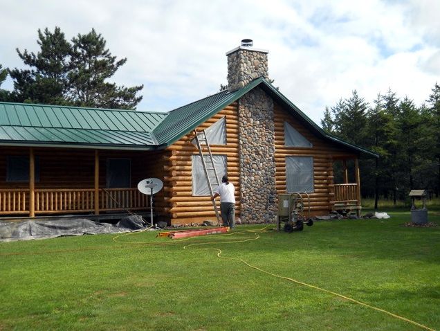 Log home needs new stain