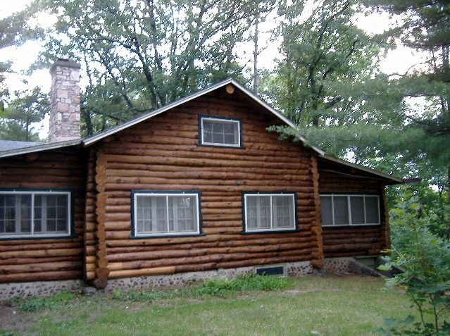 Newly stained cabin