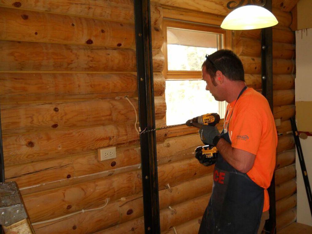 Log Home Wall Needed Straightening