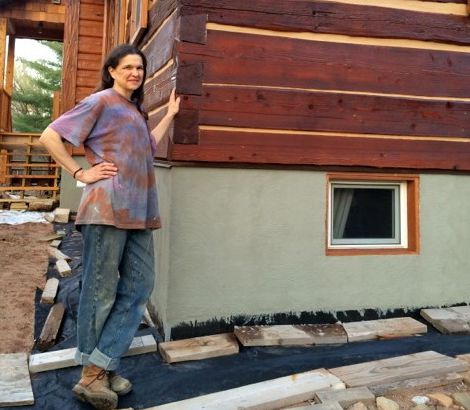 Proud log home owner