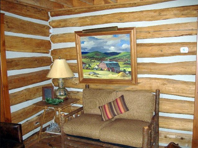 Historic charm of restored interior logs