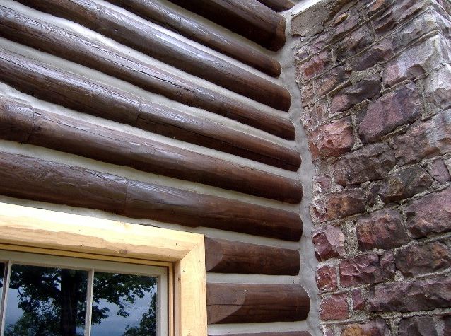 Logs replaced around chimney