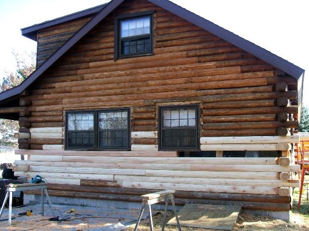 New logs nearly ready for stain