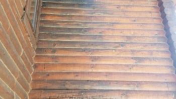 Dark wood indicates rot - signs to look for stopping log home rot