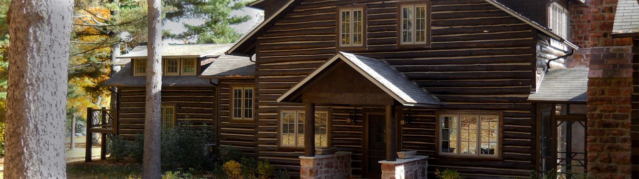 Dark log cabin