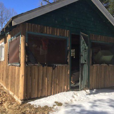 Worn out log cabin